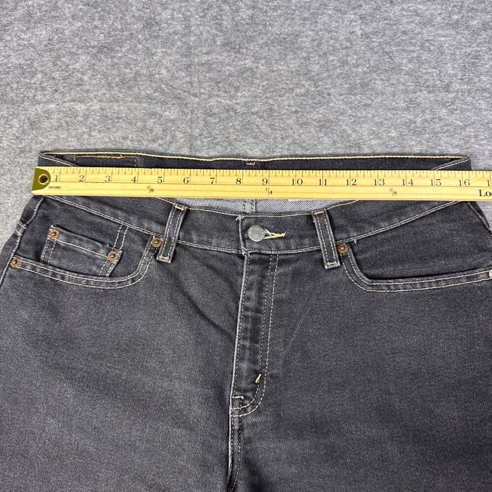 Vintage Levis Jeans Womens 12 Black 515 M Mis Boot Cut Low Rise Stretch Faded - Picture 4 of 11